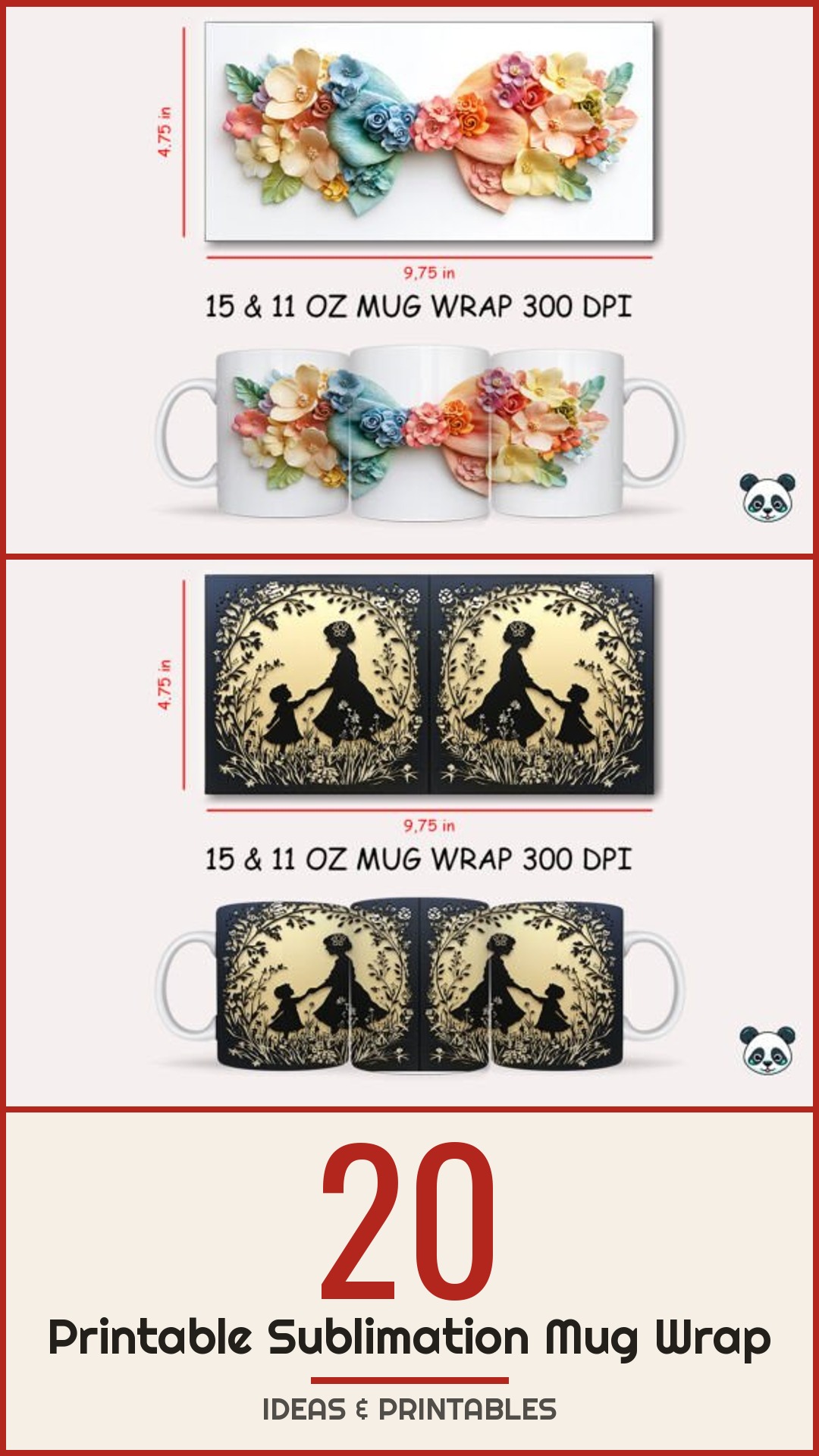 20 Printable Sublimation Mug Wrap